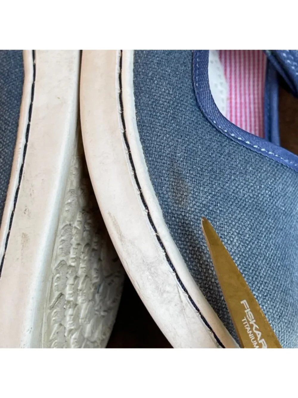L'amour Jenna Mary‎ Jane Flat Girls Size 13 Chambray Blue Hook and Loop Closure